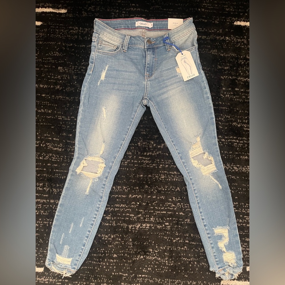 Cello - Blue Skinny Distressed Jeans - Soze 3